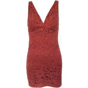 Topshop Burnt Orange Lace Minidress